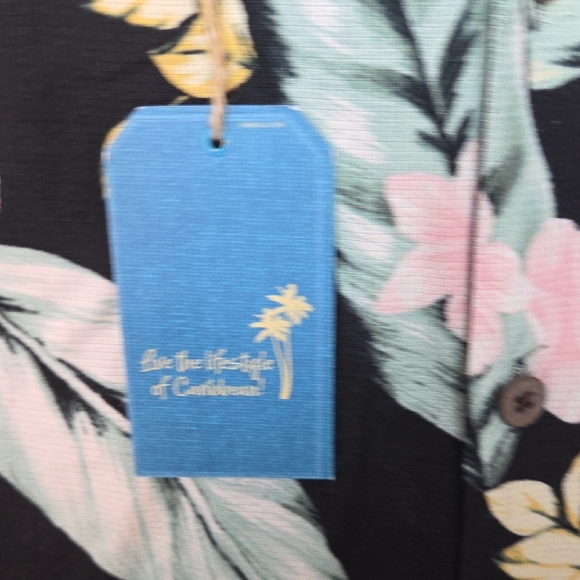Caribbean Silk Men's Hawaiian Print Button Down XL NWT - Picture 7 of 11